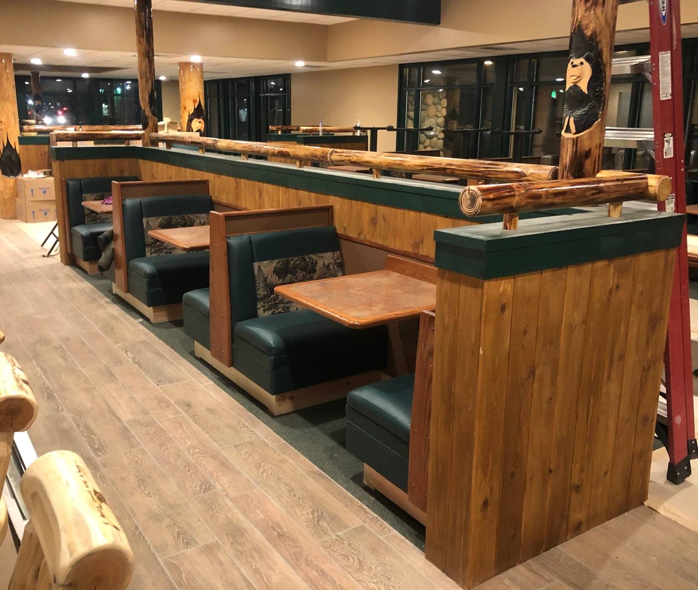 Black Bear Diner: Dining-area woodwork