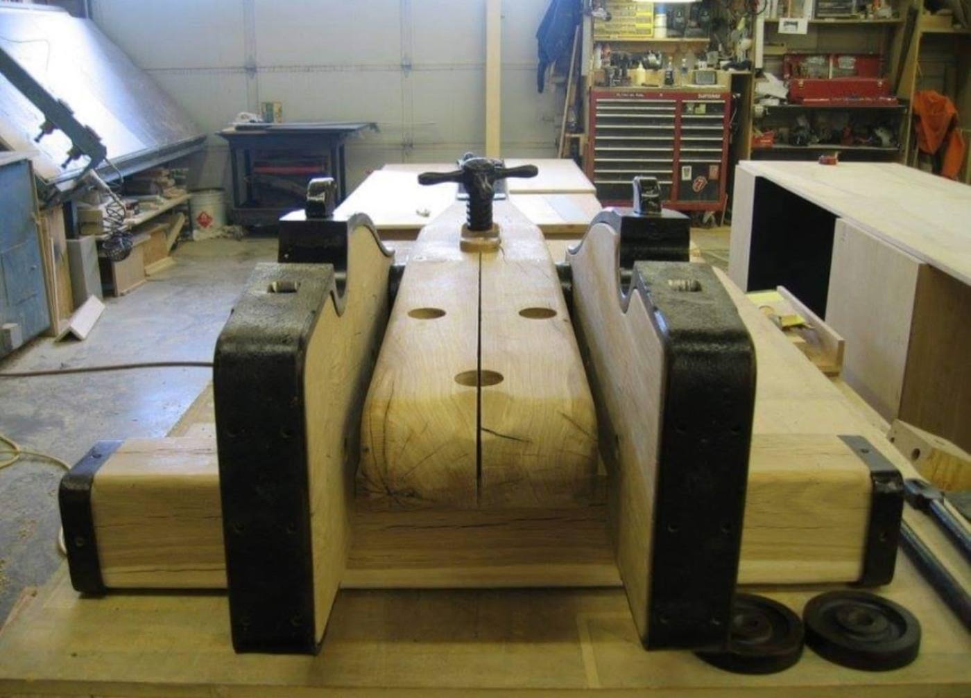Napoleon Cannon Cradle: Woodwork and hardware on the shop bench